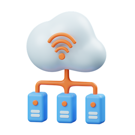 Cloud Server  3D Icon