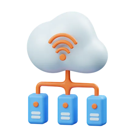 Cloud Server  3D Icon