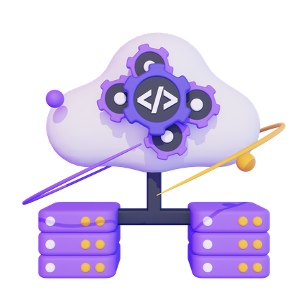 Cloud Server  3D Icon