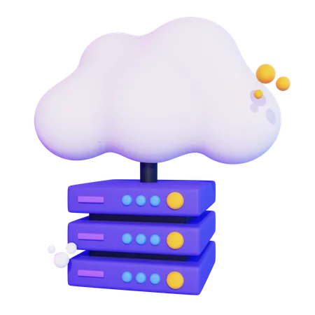 Cloud Server  3D Icon