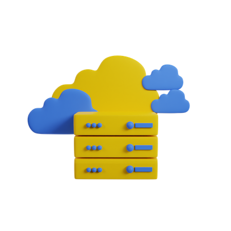 Cloud Server  3D Icon