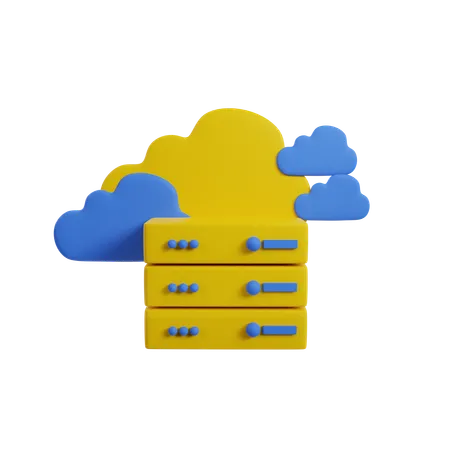 Cloud Server  3D Icon