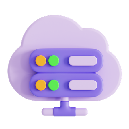 Cloud Server  3D Icon