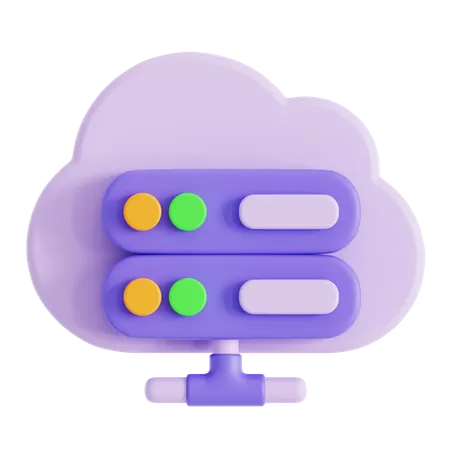 Cloud Server  3D Icon