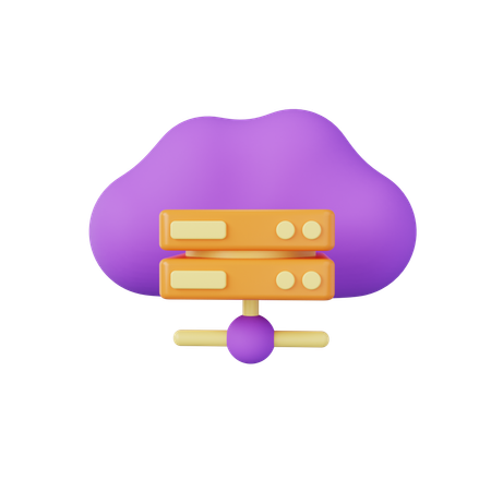 Cloud Server  3D Icon