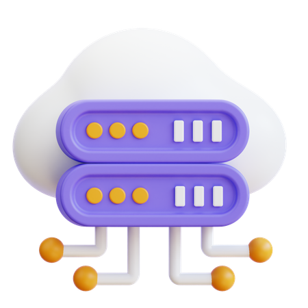 Cloud server  3D Icon