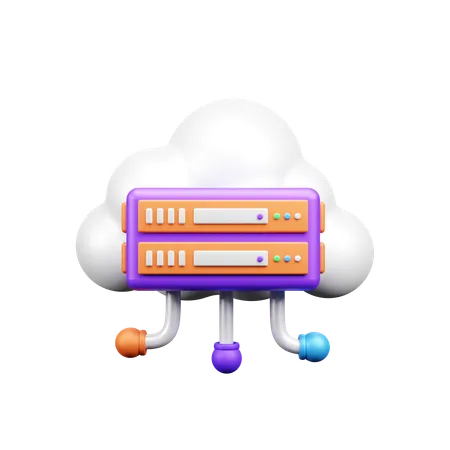 Cloud Server  3D Icon