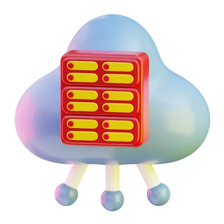 Cloud Server  3D Icon