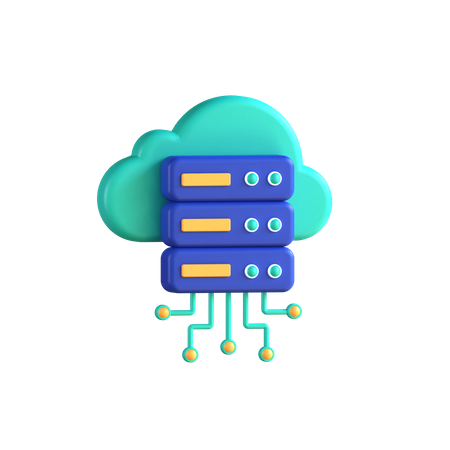 Cloud Server  3D Icon