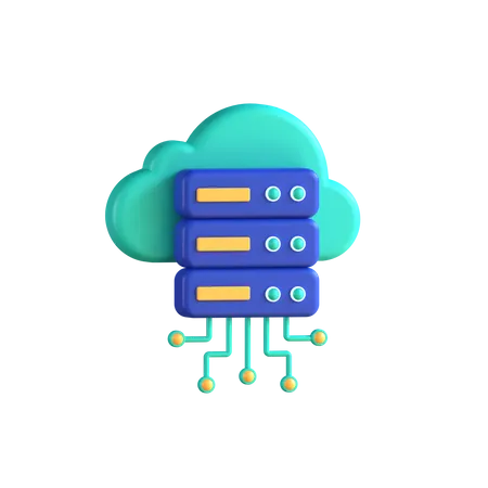 Cloud Server  3D Icon