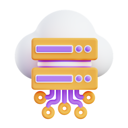 Cloud Server  3D Icon