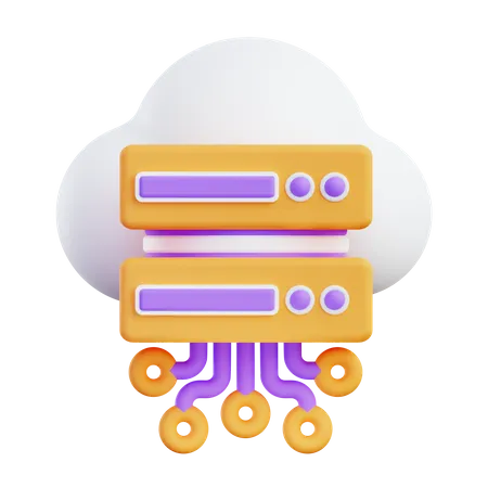 Cloud Server  3D Icon