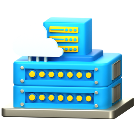 Cloud Server  3D Icon