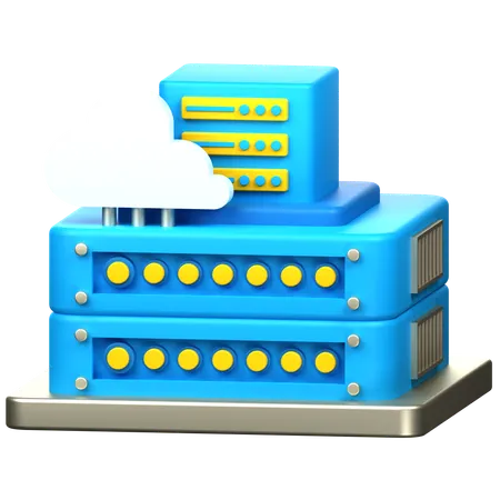 Cloud Server  3D Icon