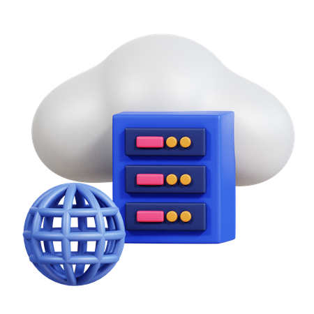 Cloud Server  3D Icon