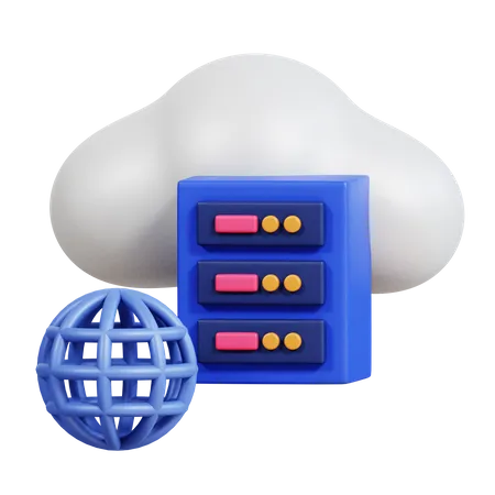 Cloud Server  3D Icon