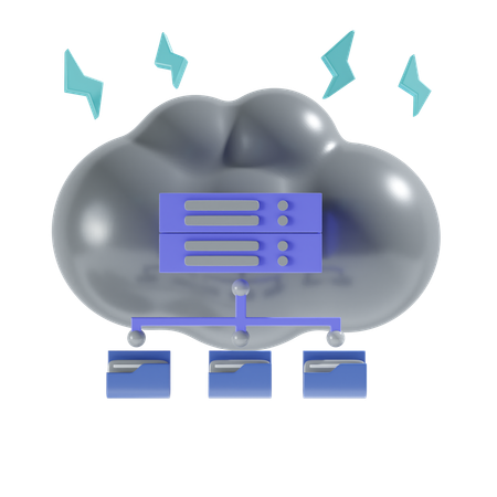 Cloud Server  3D Icon