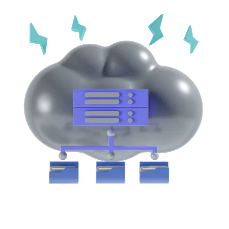 Cloud Server  3D Icon