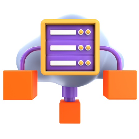 Cloud Server  3D Icon