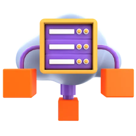 Cloud Server  3D Icon