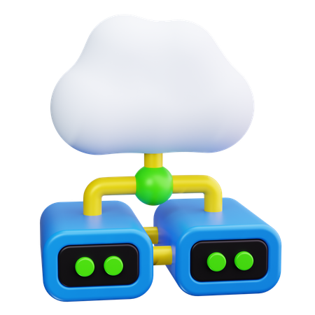 Cloud Server  3D Icon