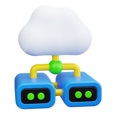 Cloud Server  3D Icon