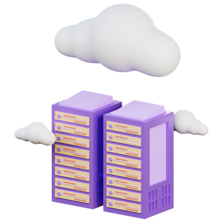 Cloud Server  3D Icon