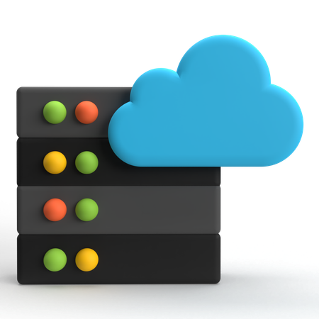 Cloud Server  3D Icon