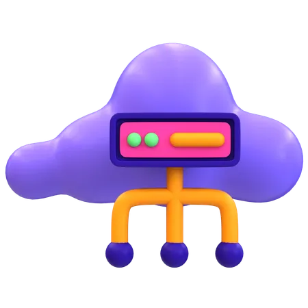 Cloud Server  3D Icon