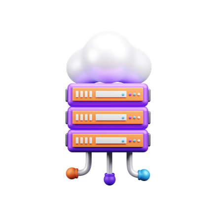 Cloud Server  3D Icon