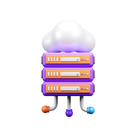 Cloud Server  3D Icon