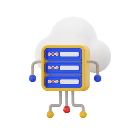 Cloud Server  3D Icon