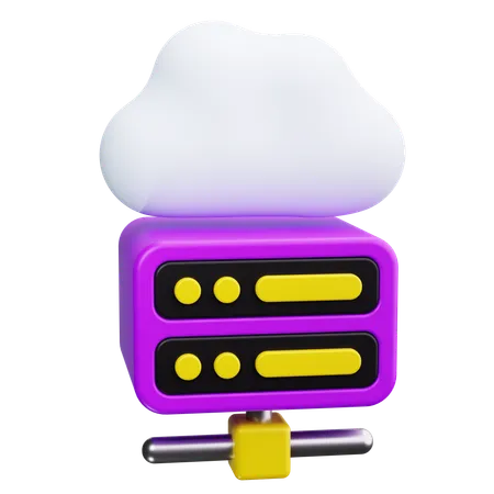 Cloud Server  3D Icon