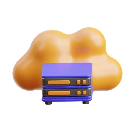 Cloud Server  3D Icon