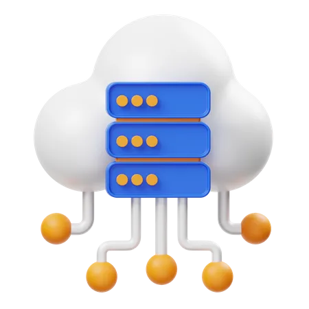 Cloud Server  3D Icon