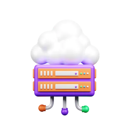 Cloud Server  3D Icon