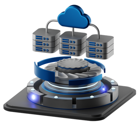 Cloud Server  3D Icon