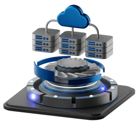 Cloud Server  3D Icon