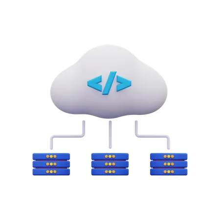 Cloud Server  3D Icon