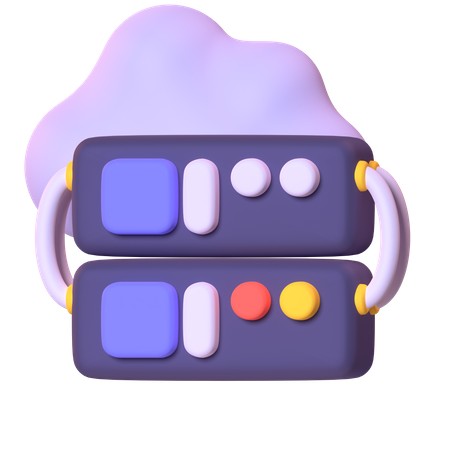 Cloud Server  3D Icon