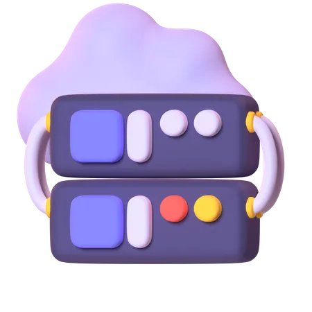 Cloud Server  3D Icon