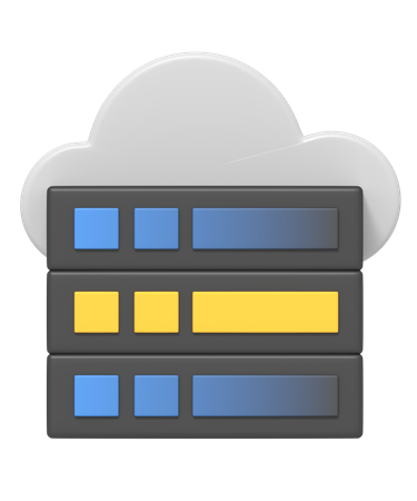 Cloud Server  3D Icon