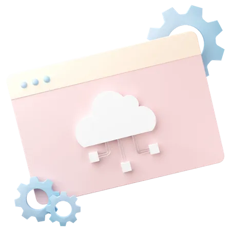 Cloud Server  3D Icon