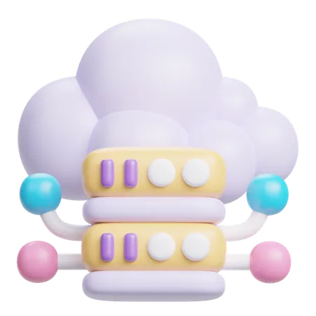 Cloud Server  3D Icon