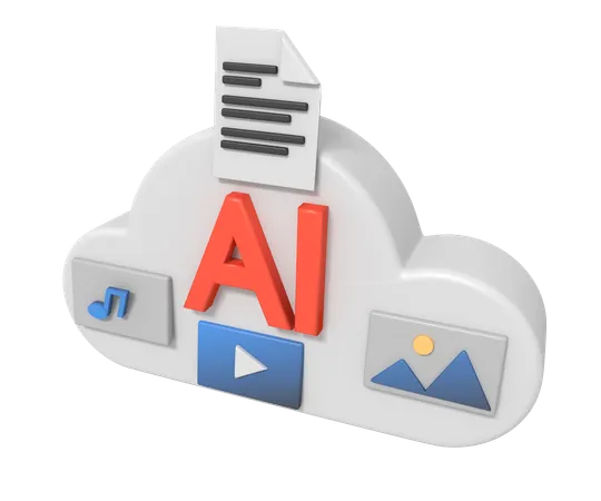 Cloud server  3D Icon