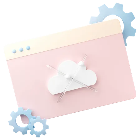 Cloud Server  3D Icon