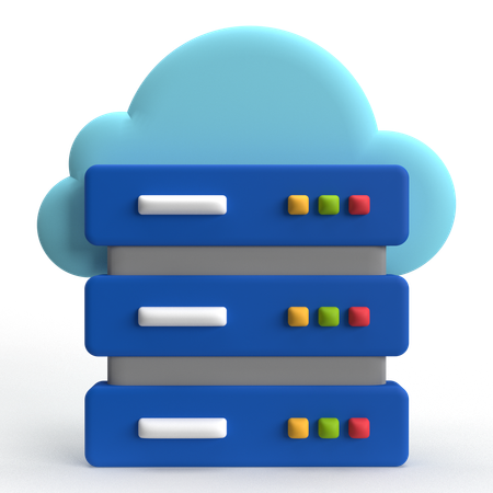 Cloud Server  3D Icon