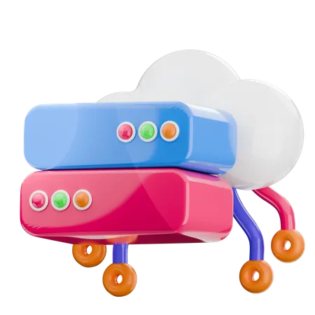 Cloud Server  3D Icon