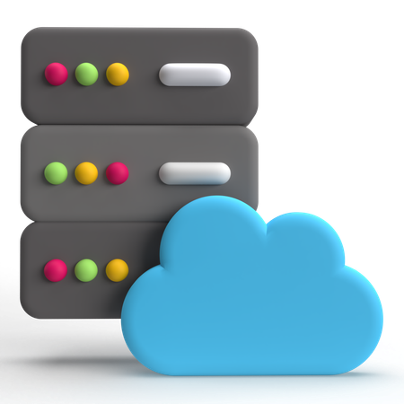 Cloud Server  3D Icon