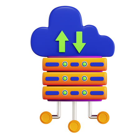 Cloud Server  3D Icon